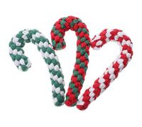 DECOMELODY Lot de 3 Jouets à Mâcher pour Chien en Corde de Coton Jouets Molaires pour Animaux de Compagnie Couleurs Rouge-Vert Rouge-Blanc Vert-Blanc pour Renforcer Les Dents et