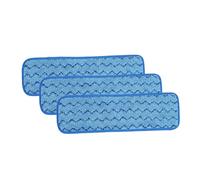 DECOMELODY Lot de 3 Lingettes de Balai en Microfibre Lavables 45x14 Cm Fixation Adhésive, Serpillères Réutilisables pour Sols Bois, Carrelage et Marbre, Accessoires de Nettoyage Pratiques