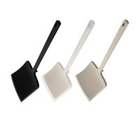 DECOMELODY Lot de 3 Spatules Larges en Silicone Antiadhésives Résistantes à la Chaleur Spatules à Pizza et Crêpes Demi-Transparent Blanc et Noir Ustensiles Cuisine Polyvalents pour