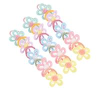 DECOMELODY Lot de 30 Élastiques à Fleurs Colorés pour Petites Filles Élastiques Fins en Tissu Doux Ensemble de 10 Pièces pour Coiffures Confortables et Maintien Sûr Quotidien