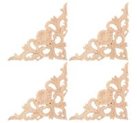 DECOMELODY Lot de 4 Appliques Bois Décoratives Sculptées, Incrustations et Décalcomanies pour Meubles Baroques, Revêtements Muraux Décoratifs d'Intérieur