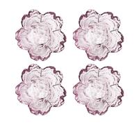 DECOMELODY Lot de 4 Coupelles à Sauce en Verre Résistant la Chaleur, Forme Fleur Japonaise, Petites Assiettes pour Sauce Soja et Condiments, Cuisine, Barbecue et Pique-niques