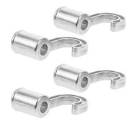 DECOMELODY Lot de 4 Crochets en Alliage D'aluminium Épais pour Tringle de Placard, Supports Universels sans Perçage, Résistance Élevée, Adaptés pour Salle de Bain, Chambre et Rangement