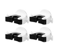 DECOMELODY Lot de 4 Crochets Porte-Balai Mural sans Perçage Supports pour Balai à Franges Antidérapants en Plastique Noir Organisateurs Pratiques pour Rangement Salle de Bain et Buanderie