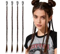 DECOMELODY Lot de 4 Extensions de Queue de Cheval Longue en Fibres Synthétiques Naturelles Couleur Châtain Clair Taille Standard pour Femmes Accessoire Coiffure Usage Quotidien