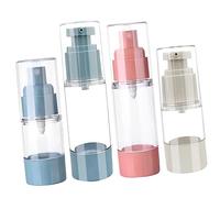 DECOMELODY Lot De 4 Flacons à Pompe Airless Voyage 30ml Et 15ml En Matériau As Léger Et Solide Pour Lotions Et Sprays, Contenants De Soin Portables Pour Déplacements Et Usage Quotidien