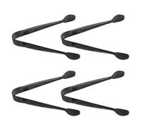 DECOMELODY Lot de 4 Mini Pinces à Dessert Noires en Acier Inoxydable Résistantes à la Chaleur pour Tremper Biscuits au Petit-Déjeuner Servir Sucre Fruits et Amuse-Gueules Lors