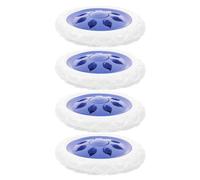 DECOMELODY Lot de 4 Roulettes de Rechange pour Chariot de Supermarché Roues en Caoutchouc Mousse Bleu Diamètre Standard Kit de Remplacement pour Chariots à Courses et Déambulateurs