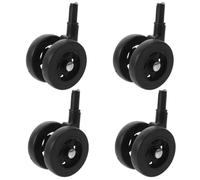 DECOMELODY Lot de 4 Roulettes Noires Silencieuses et Amovibles en Plastique pour Trotteur Bébé Roues Universelles Solide et Légères Accessoires de Rechange Compatibles pour Poussettes et
