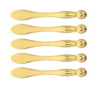 DECOMELODY Lot de 5 Bâtonnets de Massage Yeux en Alliage de Zinc Doré Applicateurs de Crème Contour des Yeux Outils Portables pour Massage et Soin du Visage Usage Maison et Voyage