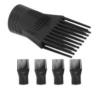 DECOMELODY Lot de 5 Embouts Peigne pour Sèche-Cheveux en Plastique Noir Accessoires Coiffage pour Cheveux Bouclés Embout Lisseur et Peigne Démêlant Usage Professionnel et Domicile