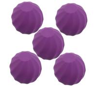 DECOMELODY Lot De 5 Tubes De Gloss Vides Sphériques 12 Ml En Plastique Violet, Organisateur Et Étui Portable Pour Maquillage Lèvres, Recharges Diy Pour Soin Lèvres En Déplacement