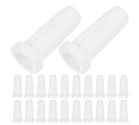 DECOMELODY Lot de 50 Inserts de Manchon de Roulette en Plastique Blanc 33 X 16 Mm pour Lits pour Nourrissons, Butées Anti-Glissement pour Meubles en Bois, Accessoires de Protection de Sol,