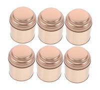 DECOMELODY Lot De 6 Bocaux Hermétiques En Métal Avec Couvercles Pour Thé Sucre Épices Blanc Or Rose