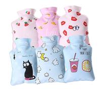 DECOMELODY Lot de 6 Bouillottes Réutilisables en PVC Petit Format Chauffe-Mains Compact et Étanche Motifs Colorés Paquet Chauffant D’Hiver pour Soulager Douleurs et Garder les Mains au