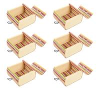 DECOMELODY Lot de 6 Coffrets en Bambou Vintage Résistants pour Ranger Bijoux sur Coiffeuse Décorative Rustique