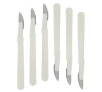 DECOMELODY Lot de 6 Couteaux Acier au Carbone Échelle de Découpe, Trancheuse Multifonction Blanche pour Baguette, Toast et Maison, Outil Cuisine Professionnel pour Pâtisserie et Boulangerie