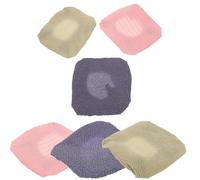 DECOMELODY Lot de 6 Lingettes de Rechange pour Brosse de Exfoliante Moufles Lavables Corps Dos Couleurs Assorties Gris Vert Rose Outil Exfoliant Doux pour Bain et Massage Corporel