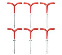 DECOMELODY Lot de 6 Piquets Métalliques à Visser Spirale 17,5 Cm pour Ancrage Solide Tente et Abri de Pêche sur Glace, Clous Robustes Anticorrosion Compatibles Cannes à Glace, Équipement
