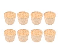 DECOMELODY Lot de 8 Mini Paniers de Rangement en Bambou Tissé Petits Paniers Polyvalents Maison de Rangement pour Articles Divers Seau Cuisine Naturel en Bambou pour Organisation et