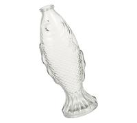 DECOMELODY Lovely Transparent Corked Bottle Fish-Shaped Vase Multifunctional Glass Container for Flowers Perfumes and Essential Oils