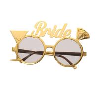 DECOMELODY Lunettes de Soleil pour Enterrement de Vie de Jeune Fille en Plastique Léger Doré Accessoire Photo Festif pour Mariée Présent Unique pour Fête Prénuptiale 1 Pièce