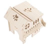 DECOMELODY Maison Bois pour Hamsters Et Rongeurs Villa à Deux Niveaux avec Tunnel Cachette Et Espace Privé pour Petits Animaux