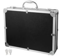 DECOMELODY Mallette Boîte à Outils en Alliage D'aluminium Noire, 10 Pouces, Verrouillable Clés, Grosse Capacité Multifonctionnelle pour Rangement D'instruments, Transport Pratique