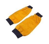 DECOMELODY Manches de Protection Cuir Résistant Chaleur pour Soudure Manchettes Brûlure Jaunes avec Doublure Confort Protège Bras pour Travaux de Soudage et