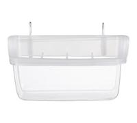 DECOMELODY Mangeoire à Oiseaux Anti-déversement en Plastique Robuste, Récipient 4 Compartiments Fil Métallique Suspendu pour Perroquets, Outil de Nourrissage Pratique pour Cage, Accessoire