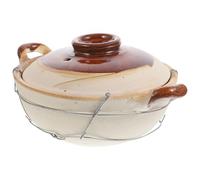 DECOMELODY Marmite Cuisine en Terre Cuite 0,5L Poignée Simple, Surface Lisse Antiadhésive, Cuisson du Riz en Pot Individuel pour Usage Domestique sur Plaque de Cuisson Style Aléatoire