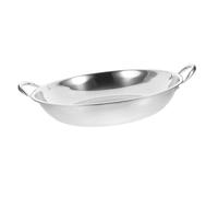 DECOMELODY Marmite Inox Anti-débordement pour Cuisson Maison et Restaurant Casserole Petite Résistante Haute Température Wok Coréen Polyvalent pour Fruits de Mer et Hot Pot