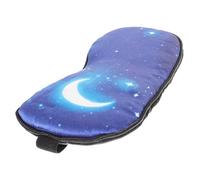 DECOMELODY Masque de Sommeil Décoratif en Soie Naturelle, Masque Oculaire de Compression Ajustable pour Thérapie Chaleur et Froid, Impression Étoilée, Léger et Confortable pour Voyage et Détente