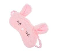 DECOMELODY Masque de Sommeil Peluche Lapin Rose Doux pour Femmes et Garçons Cache Yeux Confortable et Réutilisable Adapté pour Dormir Sieste et Voyage Design Mignon et Ajustable