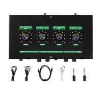 DECOMELODY Microphone Mixer Compact avec Double Entrée Micro Effets Reverb Amplificateur Portable USB pour Ktv Karaoké Streaming et Podcasting