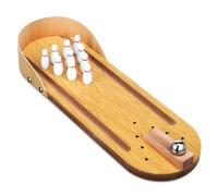 DECOMELODY Mini Bowling Bois Jeu de Quilles Compact pour Garçon Fille et Adultes Améliore Coordination et Réflexes Jeu de Table Portable pour Fêtes Intérieures et Loisirs