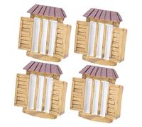 DECOMELODY Mini Fenêtre en Résine Carrée 4 Pièces pour Décor De Plantes en Pot Et Accessoire De Paysage Miniature, Usage Jardin De Contes De Fées pour Décoration De Fenêtre