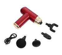 DECOMELODY Mini Masseur Corporel Électrique Réglable, Pistolet de Massage Musculaire Portable Rouge, 6 Vitesses, 4 Têtes Interchangeables, Détente Musculaire Post-entraînement, Usage