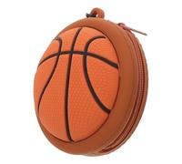 DECOMELODY Mini Porte-Monnaie Sport en Silicone 10 X 9 X 5,5 CM, Pochette à Clés et Protection Écouteurs, Design Ballon de Basket, Accessoire Pratique pour Sorties Sportives et Voyages