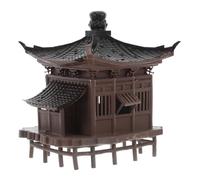 DECOMELODY Miniature Pavilion Figurine for Aquarium Compact Asian Micro Landscape Ornament Bonsai Zen Garden Decoration Soothing and Space-Saving Fish Tank Sculpture