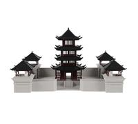 DECOMELODY Miniature Pavilion Model for Fish Tank Decoration Realistic Ancient Asian Architectural Sculpture for Aquarium Fairy Garden and Bonsai Landscape Ornament