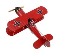 DECOMELODY Modèle Avion Vintage Métal Rouge Décoration Rétro de Bureau et Salon Ornement Précis et Réaliste Cadeau pour Histoire et Collectionneurs