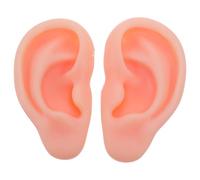 DECOMELODY Modèle D’Oreille en Silicone 5D Réaliste Paire Gauche et Droite Couleur Chair Souple et Réutilisable pour Pratique de Piercing Mannequin D’Entraînement et Présentoir à Boucles