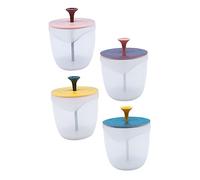 DECOMELODY Mousseur Visage Lot de 4 Tasses à Bulles Colorées 90 Ml Compactes en Polypropylène pour Nettoyage Facial Profond aux Bulles, Usage Visage et Gel Bain, Outil de Soin Pratique