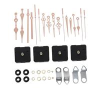 DECOMELODY Mouvement d'Horloge à Quartz Silencieux Aiguilles Métal, Lot de 4 Kits pour Fabrication et Réparation d'Horloges Murales, Crochet Plastique, Usage Domestique