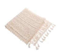 DECOMELODY Nappe Vintage Artisanale en Coton 24x160 Cm Dentelle Creuse Décorative, Nappe Confortable et Antidérapante, pour Mariage et Décoration de Table Élégante