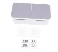 DECOMELODY Organisateur Mural pour Et Coton Démaquillant Couvercle, Robuste Gris, Pratique pour Salle De Bain Et Bureau, Boîte De Rangement Compact