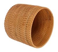 DECOMELODY Panier en Rotin Synthétique 8 Pouces Corbeille Ronde Multifonction pour Bureau la Cuisine Rangement Fleurs et Objets Décoratifs