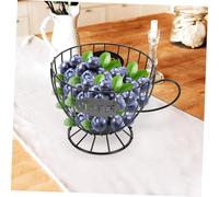 DECOMELODY Panier Fer Noir Grand Volume pour Dosettes Café et Fruits Support de Rangement Décoratif pour Bureau et Cuisine Organisateur Multifonction pour Capsules et Snacks