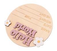 DECOMELODY Panneau Annonce Naissance Bois pour Plaque pour Décoration Chambre Signalétique Croissance avec Nom et Poids Cadeau Souvenir Sécurisé